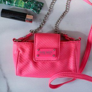 Nine West Hot-Pink Faux-leather Crossbody Purse